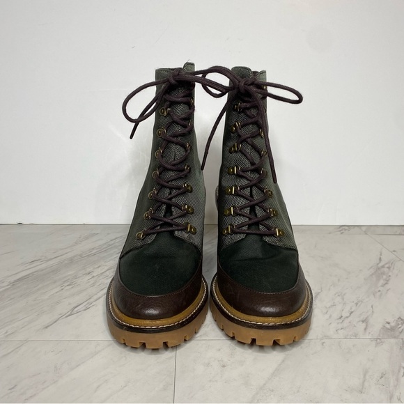 Tory Burch Miller Lug Sole Heeled Lace Up Boot 11M - Picture 2 of 14